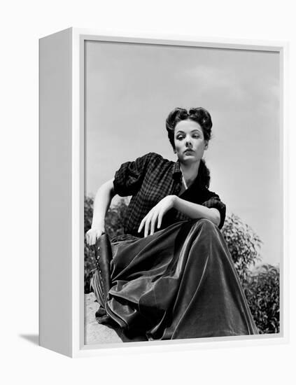 BELLE STARR, 1941 directed by IRVING CUMMINGS Gene Tierney (b/w photo)-null-Framed Stretched Canvas