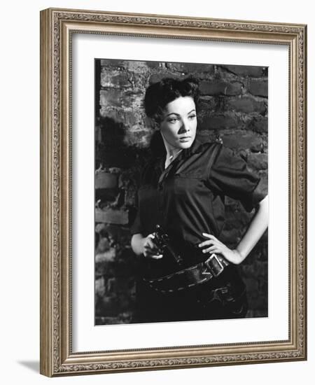 BELLE STARR, 1941 directed by IRVING CUMMINGS Gene Tierney (b/w photo)-null-Framed Photo