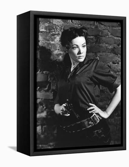 BELLE STARR, 1941 directed by IRVING CUMMINGS Gene Tierney (b/w photo)-null-Framed Stretched Canvas