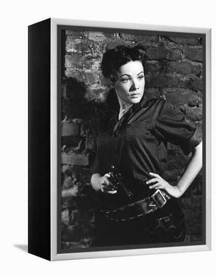 BELLE STARR, 1941 directed by IRVING CUMMINGS Gene Tierney (b/w photo)-null-Framed Stretched Canvas