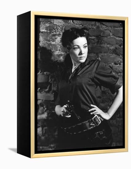 BELLE STARR, 1941 directed by IRVING CUMMINGS Gene Tierney (b/w photo)-null-Framed Stretched Canvas