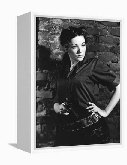 BELLE STARR, 1941 directed by IRVING CUMMINGS Gene Tierney (b/w photo)-null-Framed Stretched Canvas