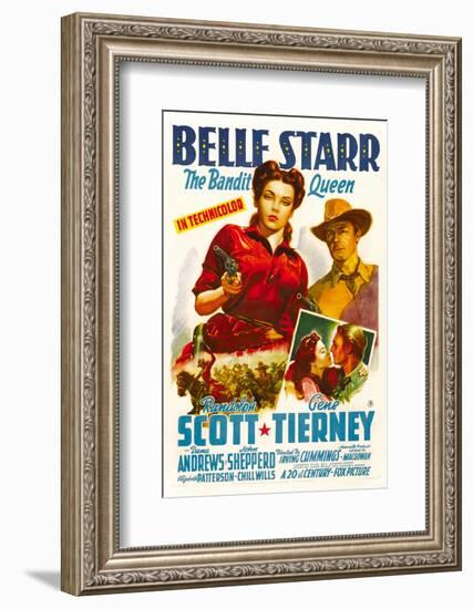 Belle Starr, Gene Tierney, Randolph Scott, 1941-null-Framed Photo