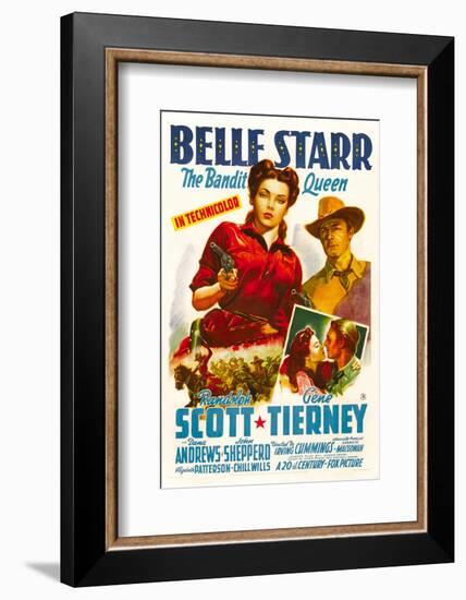 Belle Starr, Gene Tierney, Randolph Scott, 1941-null-Framed Photo