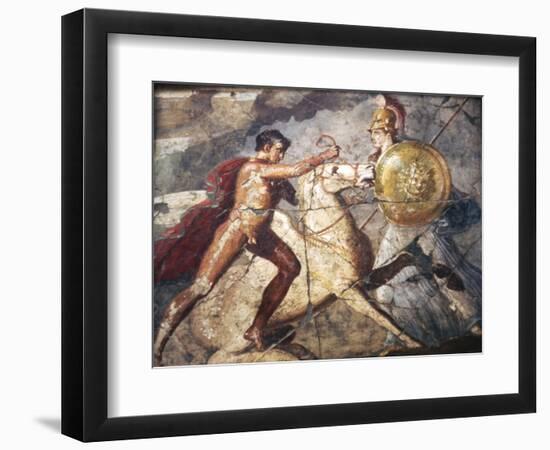 Bellerophon and Pegasus, Roman Wallpainting from Pompeii, 1st century-Unknown-Framed Giclee Print