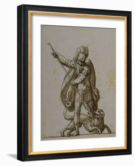 Bellerophon and the Chimaera, C.1609-Inigo Jones-Framed Giclee Print