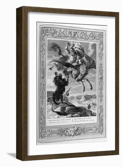 Bellerophon Fights the Chimera, 1733-Bernard Picart-Framed Giclee Print