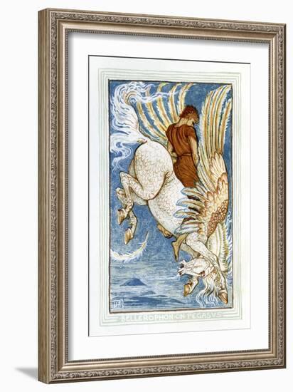 Bellerophon riding Pegasus-Walter Crane-Framed Giclee Print