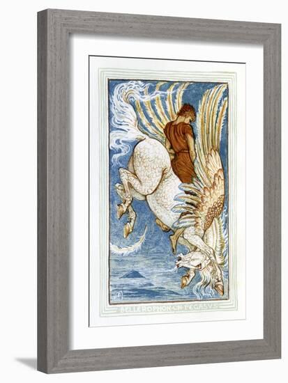 Bellerophon riding Pegasus-Walter Crane-Framed Giclee Print