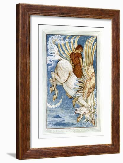 Bellerophon riding Pegasus-Walter Crane-Framed Giclee Print