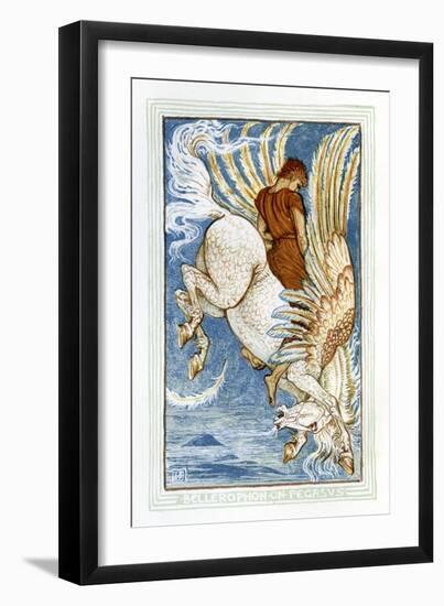 Bellerophon riding Pegasus-Walter Crane-Framed Giclee Print