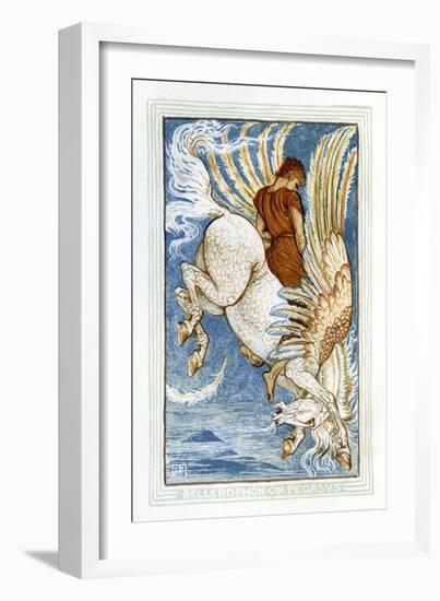 Bellerophon riding Pegasus-Walter Crane-Framed Giclee Print