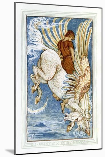 Bellerophon riding Pegasus-Walter Crane-Mounted Giclee Print