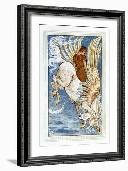 Bellerophon riding Pegasus-Walter Crane-Framed Giclee Print