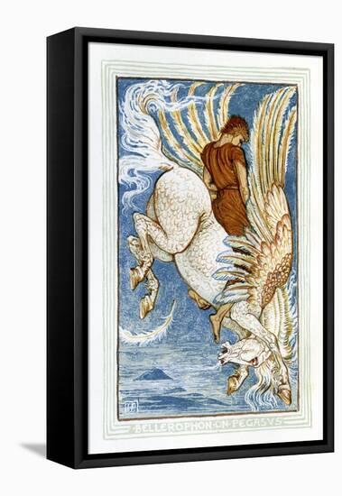 Bellerophon riding Pegasus-Walter Crane-Framed Premier Image Canvas