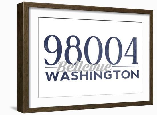 Bellevue, Washington - 98004 Zip Code (Blue)-Lantern Press-Framed Premium Giclee Print