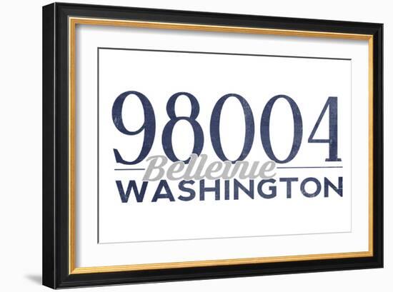 Bellevue, Washington - 98004 Zip Code (Blue)-Lantern Press-Framed Premium Giclee Print