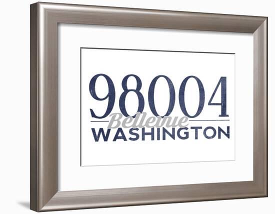 Bellevue, Washington - 98004 Zip Code (Blue)-Lantern Press-Framed Art Print