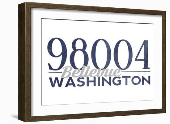 Bellevue, Washington - 98004 Zip Code (Blue)-Lantern Press-Framed Art Print