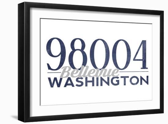 Bellevue, Washington - 98004 Zip Code (Blue)-Lantern Press-Framed Art Print