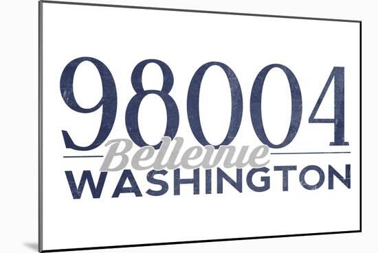 Bellevue, Washington - 98004 Zip Code (Blue)-Lantern Press-Mounted Art Print