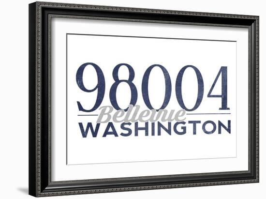 Bellevue, Washington - 98004 Zip Code (Blue)-Lantern Press-Framed Art Print