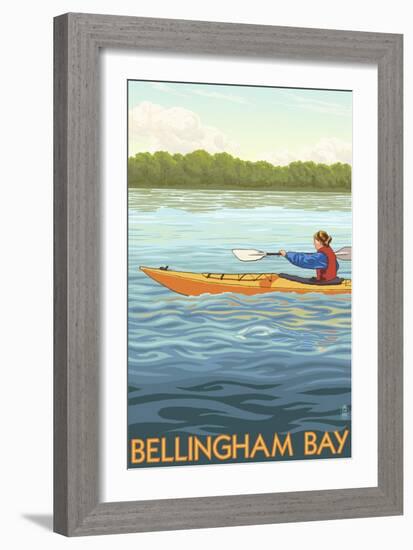 Bellingham Bay, Washington - Kayak Scene-Lantern Press-Framed Art Print