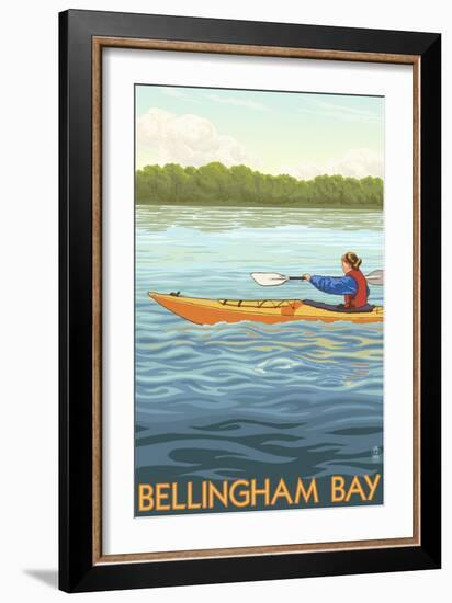 Bellingham Bay, Washington - Kayak Scene-Lantern Press-Framed Art Print