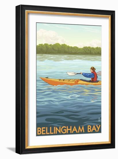 Bellingham Bay, Washington - Kayak Scene-Lantern Press-Framed Art Print