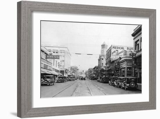Bellingham, WA Main Street Scene Downtown Photograph - Bellingham, WA-Lantern Press-Framed Art Print