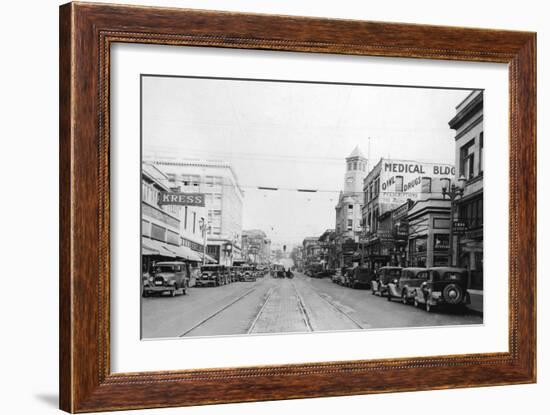 Bellingham, WA Main Street Scene Downtown Photograph - Bellingham, WA-Lantern Press-Framed Art Print