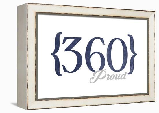 Bellingham, Washington - 360 Area Code (Blue)-Lantern Press-Framed Stretched Canvas