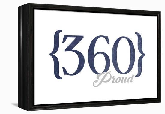 Bellingham, Washington - 360 Area Code (Blue)-Lantern Press-Framed Stretched Canvas