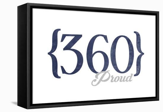 Bellingham, Washington - 360 Area Code (Blue)-Lantern Press-Framed Stretched Canvas