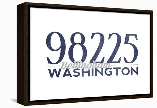 Bellingham, Washington - 98225 Zip Code (Blue)-Lantern Press-Framed Stretched Canvas