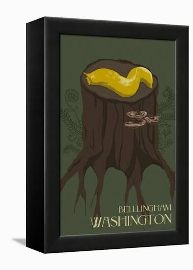 Bellingham, Washington - Banana Slug-Lantern Press-Framed Stretched Canvas