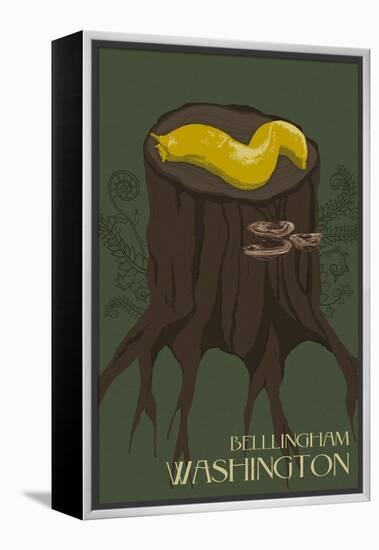 Bellingham, Washington - Banana Slug-Lantern Press-Framed Stretched Canvas