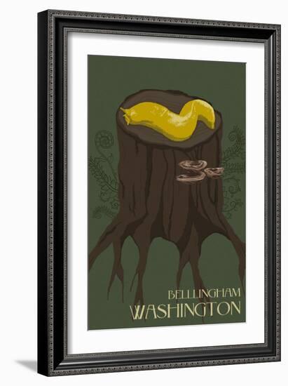Bellingham, Washington - Banana Slug-Lantern Press-Framed Art Print