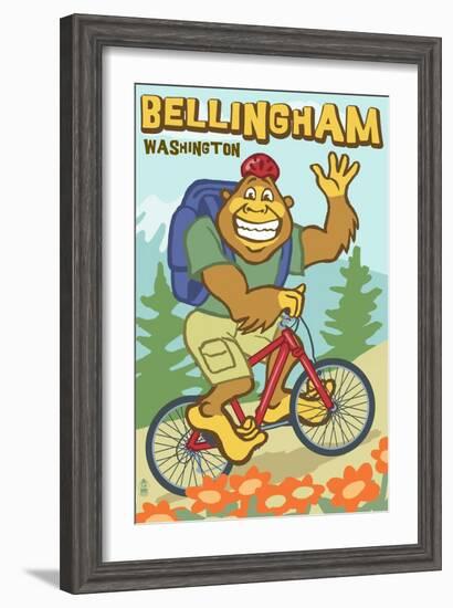 Bellingham, Washington - Bigfoot Bicyle-Lantern Press-Framed Art Print