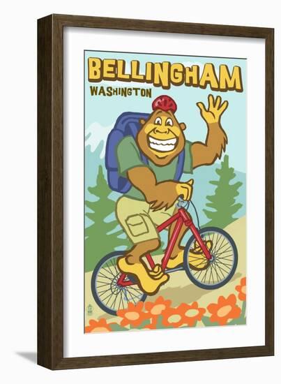 Bellingham, Washington - Bigfoot Bicyle-Lantern Press-Framed Art Print