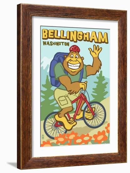 Bellingham, Washington - Bigfoot Bicyle-Lantern Press-Framed Art Print