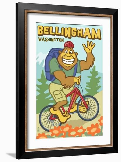 Bellingham, Washington - Bigfoot Bicyle-Lantern Press-Framed Art Print