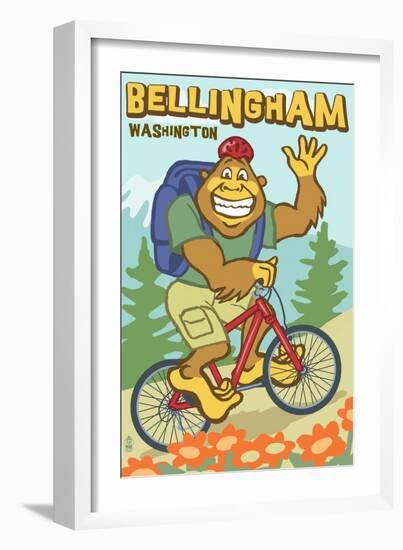 Bellingham, Washington - Bigfoot Bicyle-Lantern Press-Framed Art Print