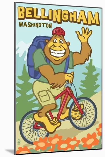 Bellingham, Washington - Bigfoot Bicyle-Lantern Press-Mounted Art Print