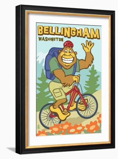 Bellingham, Washington - Bigfoot Bicyle-Lantern Press-Framed Art Print