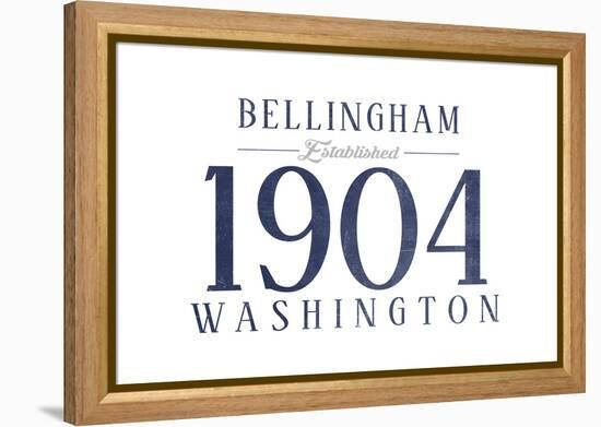 Bellingham, Washington - Established Date (Blue)-Lantern Press-Framed Stretched Canvas