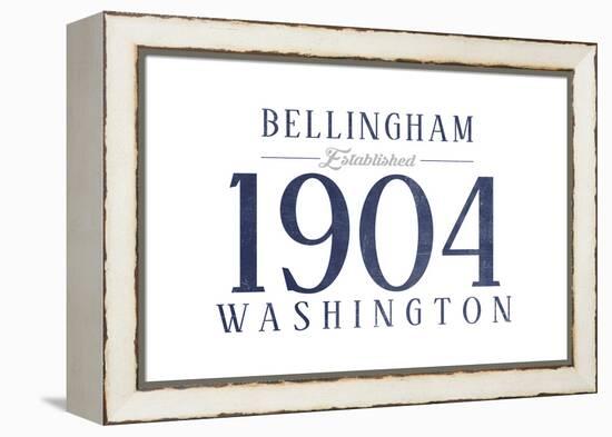 Bellingham, Washington - Established Date (Blue)-Lantern Press-Framed Stretched Canvas