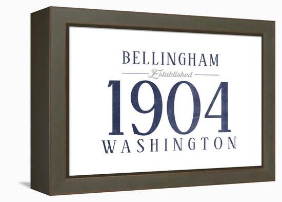 Bellingham, Washington - Established Date (Blue)-Lantern Press-Framed Stretched Canvas