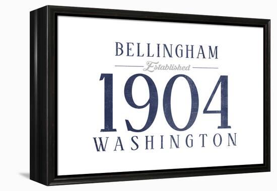 Bellingham, Washington - Established Date (Blue)-Lantern Press-Framed Stretched Canvas