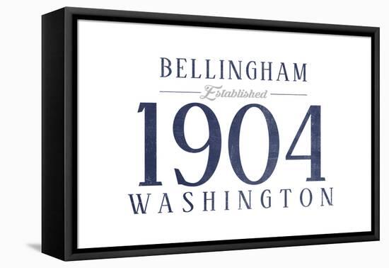 Bellingham, Washington - Established Date (Blue)-Lantern Press-Framed Stretched Canvas